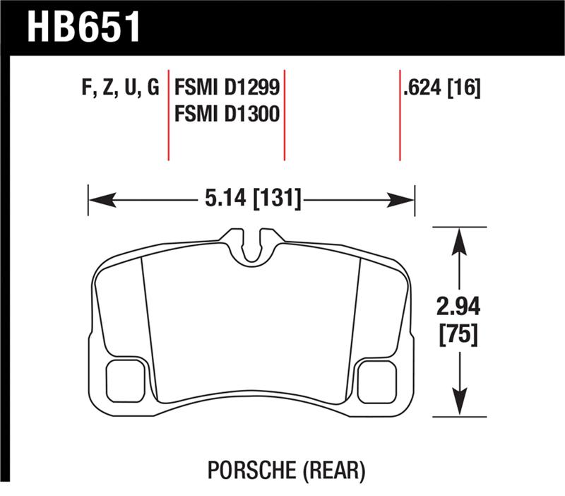 Porsche 911 GT3 CUP Brake Pads - Rear - Hawk Performance - Ceramic - `07-`08